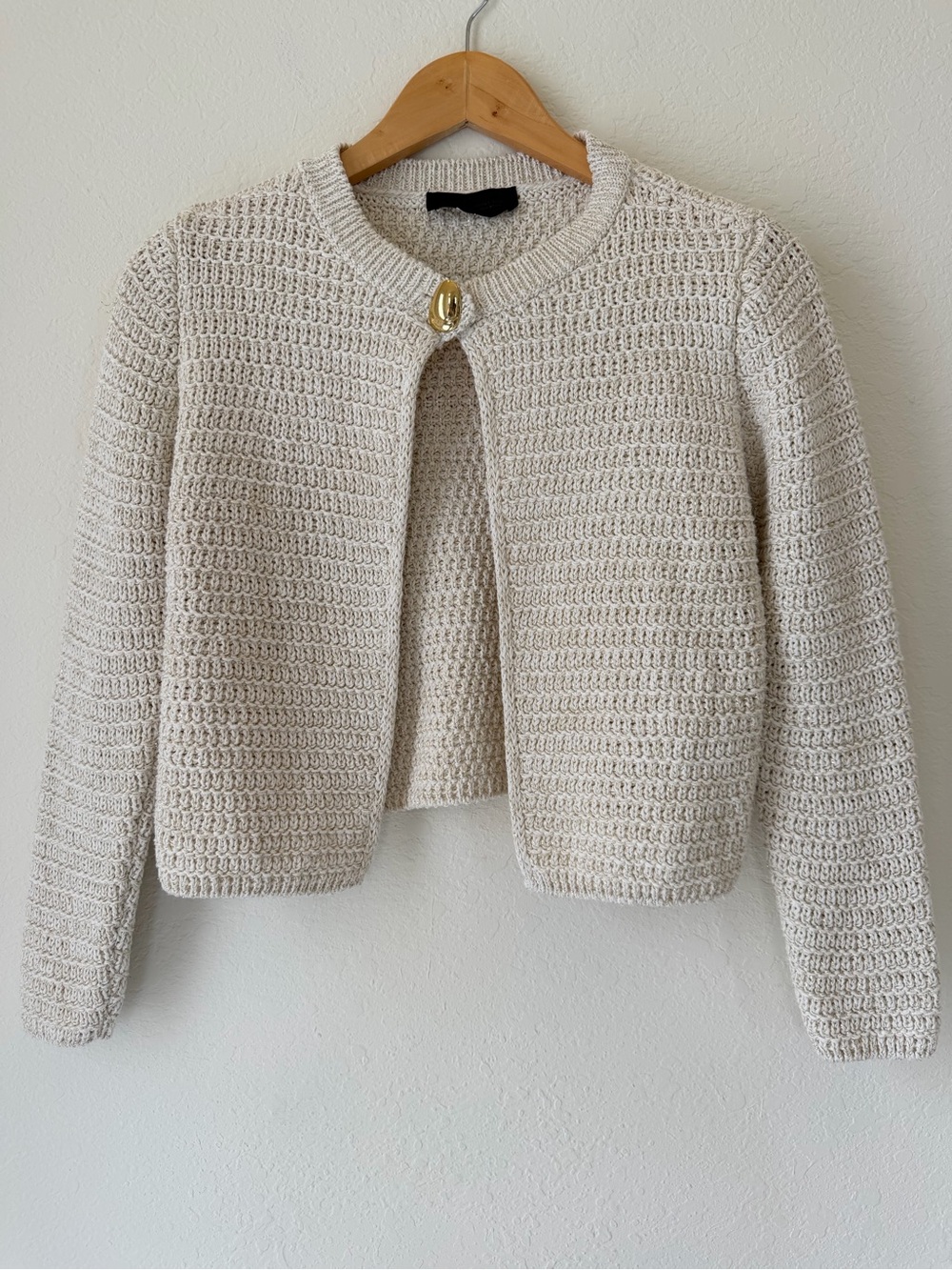 Zara Cotton Knit Metallic Formal Cardigan Sweater